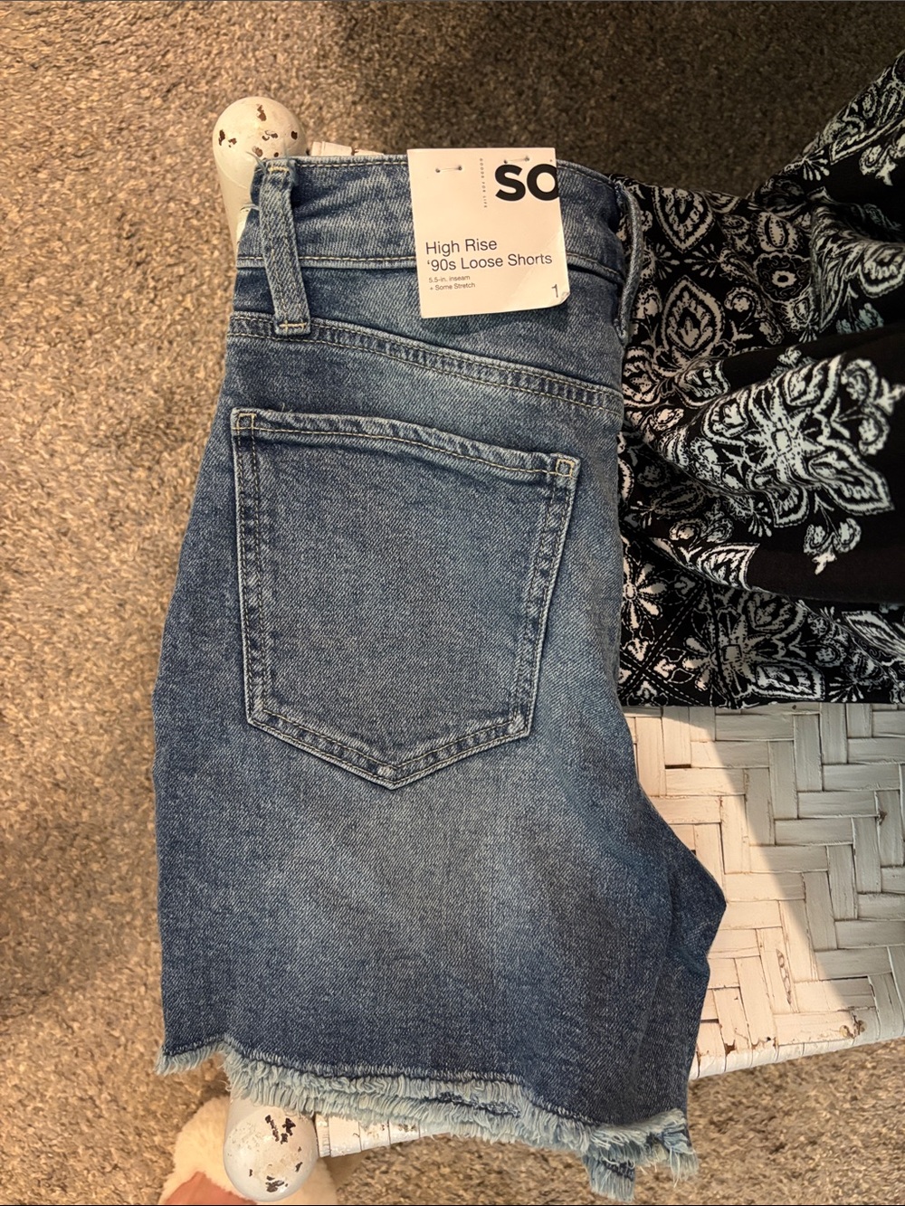 SO High Rise '90s Loose Shorts - Blue